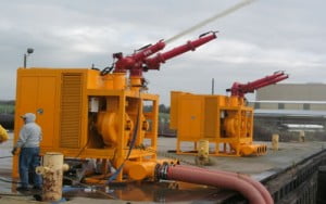 MTT Flood Control and FiFi Fire Fighting with Turbines – MTT FiFi Package at 32,000 GPM on MTT’s Dock - www.marineturbine.com